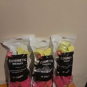 Walgreens Cosmetic Wedges - Yellow & Pink (3 Packs) Not Tested On Animals